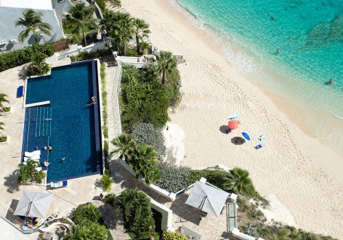 the cliff aerial shot pool beach